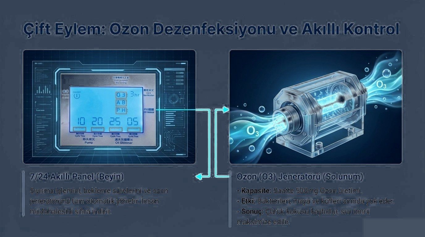 BEST-1 çift eylem sistemi — 7/24 akıllı panel + ozon (O₃) jeneratörü